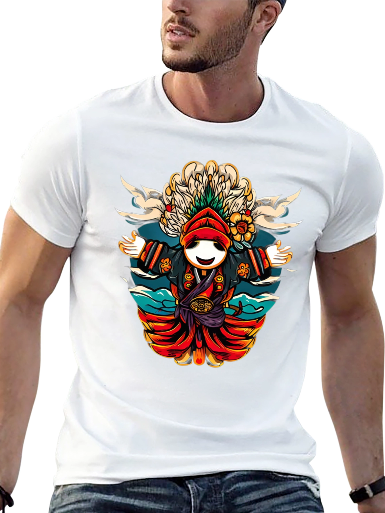 Whimsical Cartoon Character T-Shirt - Black