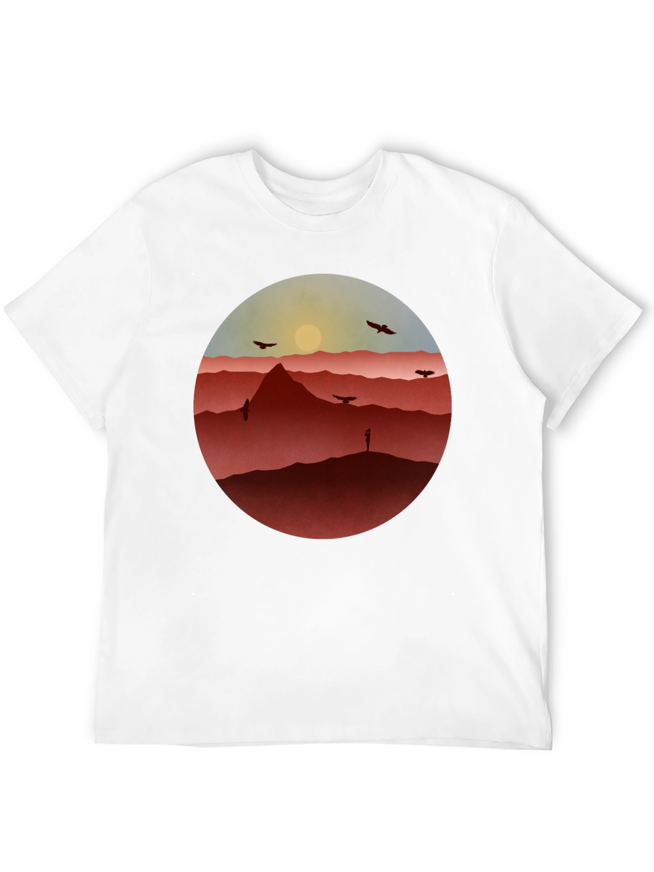 Mountain Sunset Graphic Tee - Black