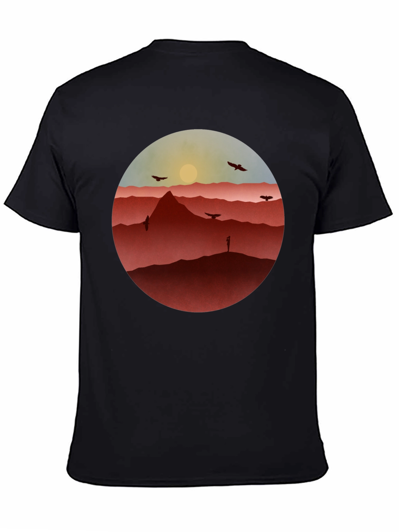 Mountain Sunset Graphic Tee - Black