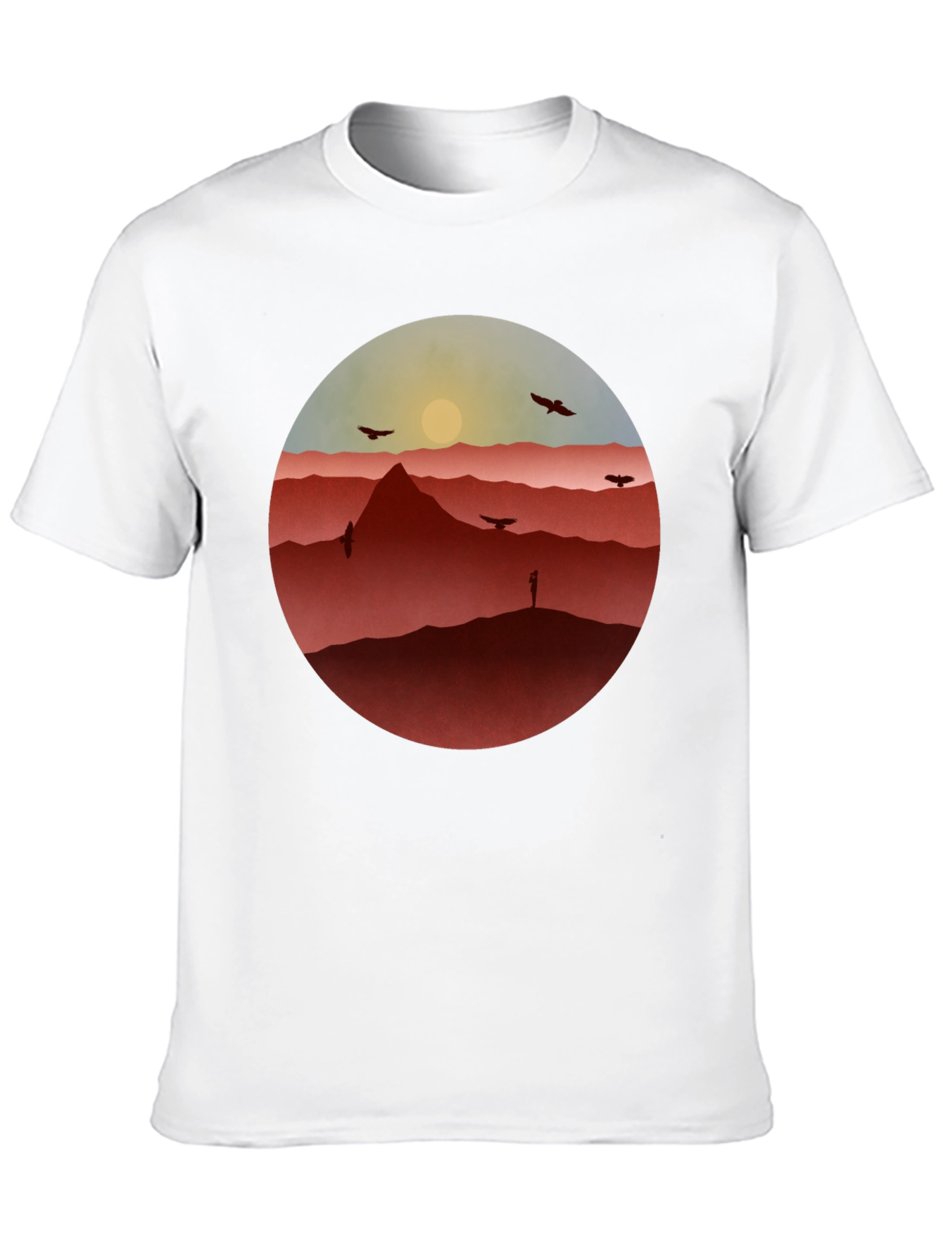 Mountain Sunset Graphic Tee - Black