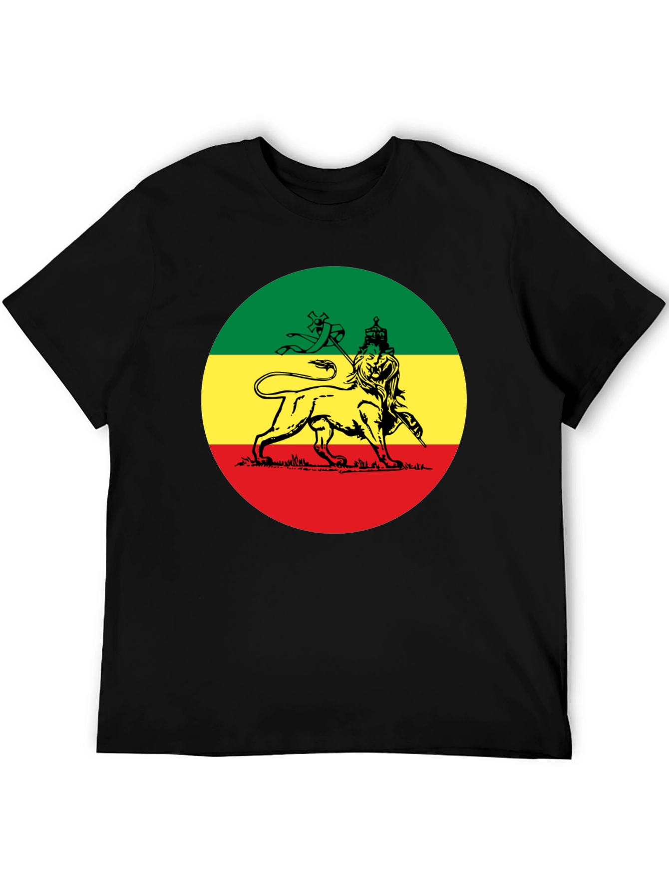 Rasta Lion T-Shirt - Reggae Inspired Black Tee