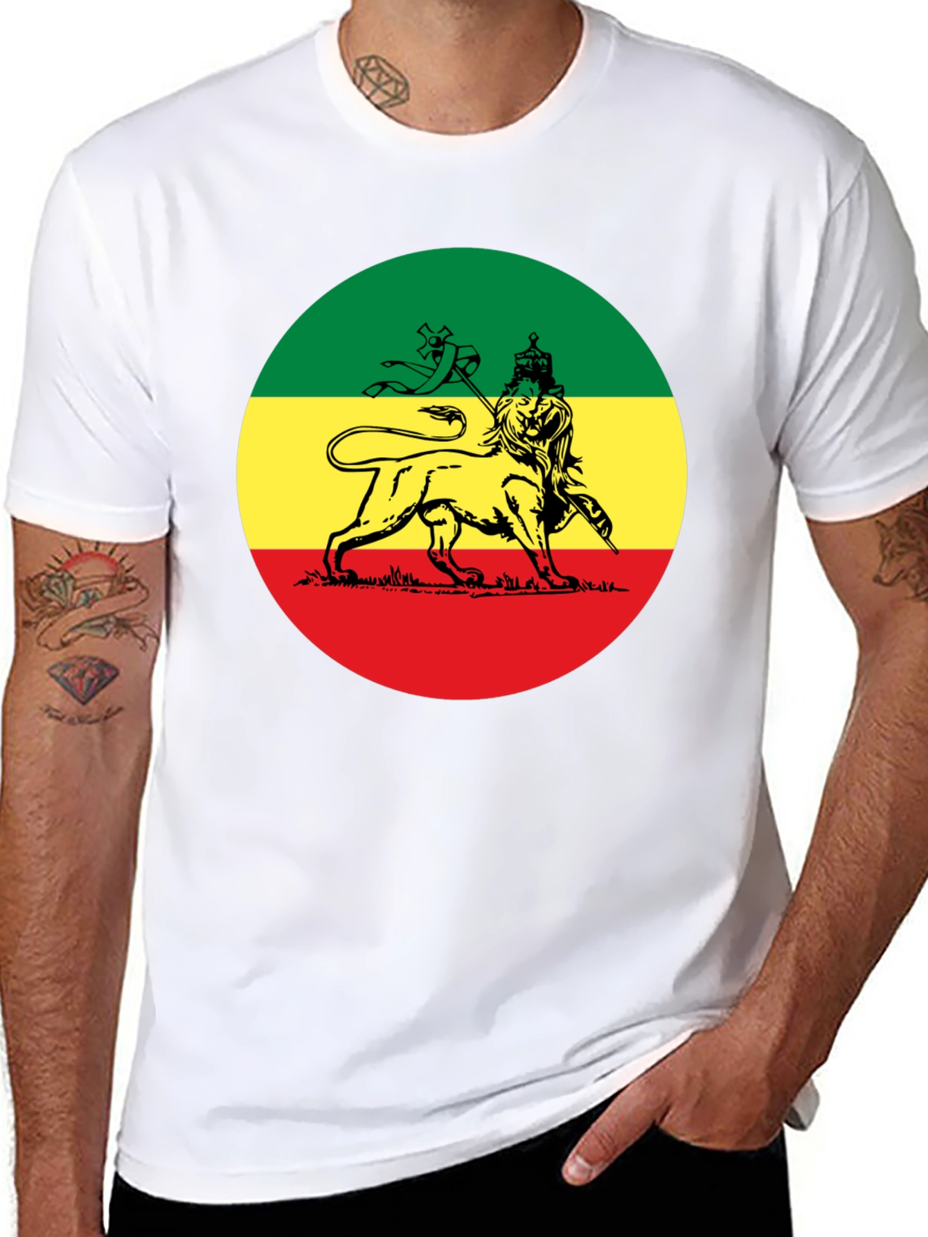 Rasta Lion T-Shirt - Reggae Inspired Black Tee