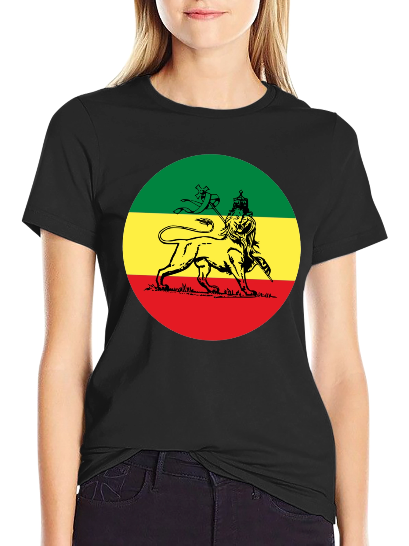 Rasta Lion T-Shirt - Reggae Inspired Black Tee