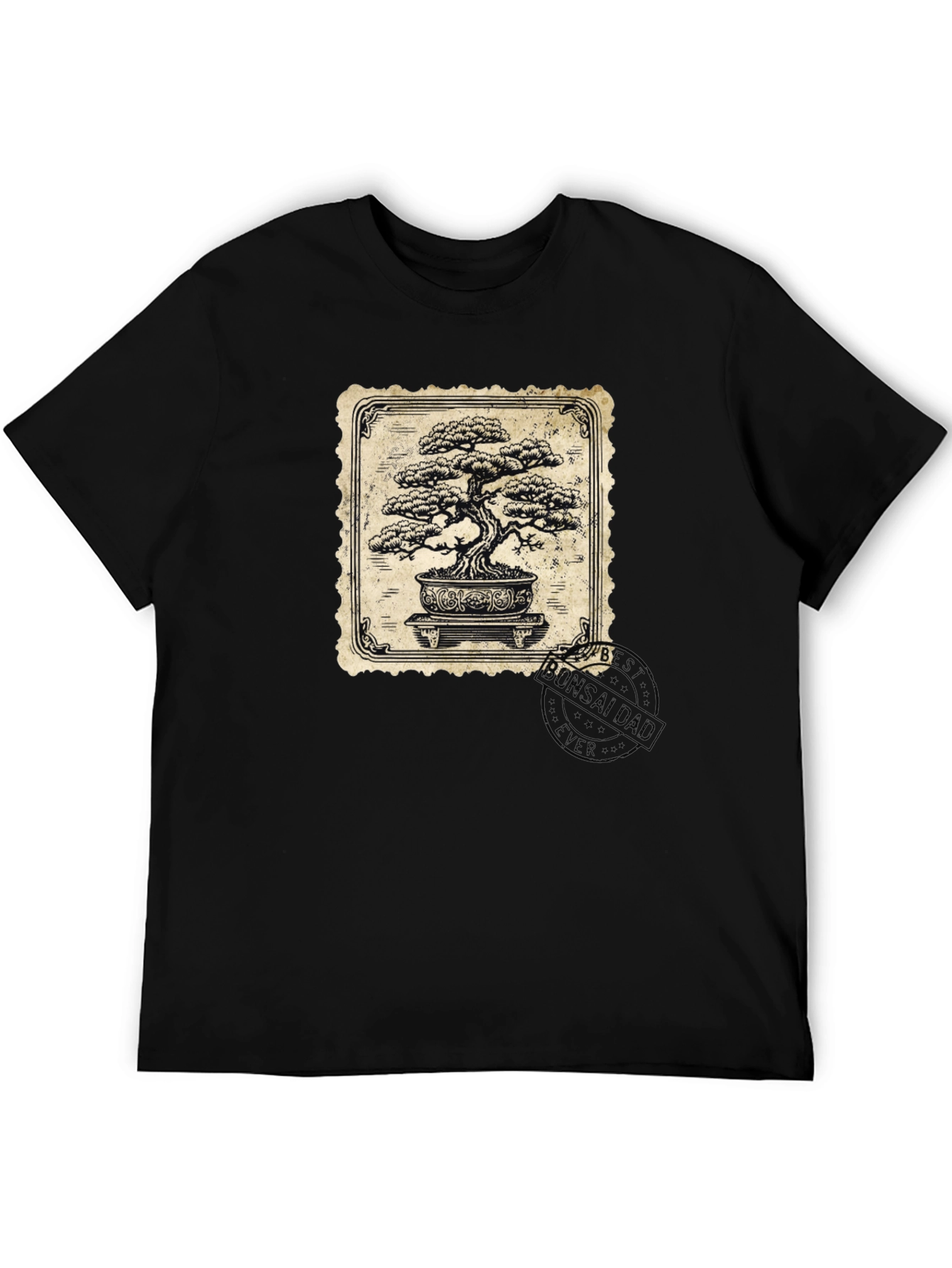 Bonsai Tree Graphic Tee - Classic Stamp Style