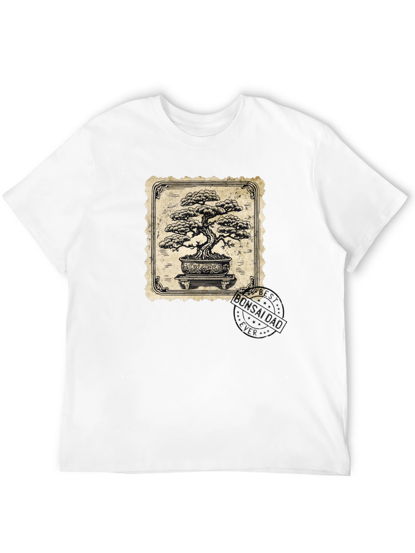 Bonsai Tree Graphic Tee - Classic Stamp Style