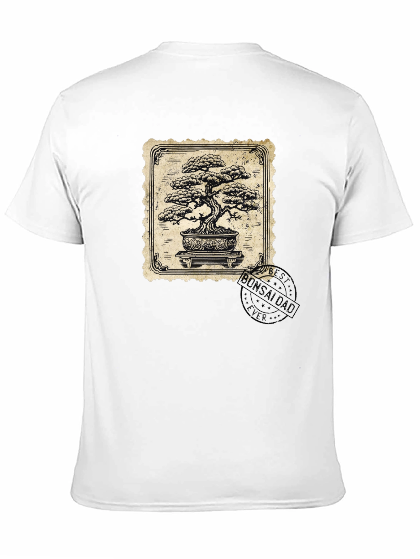 Bonsai Tree Graphic Tee - Classic Stamp Style