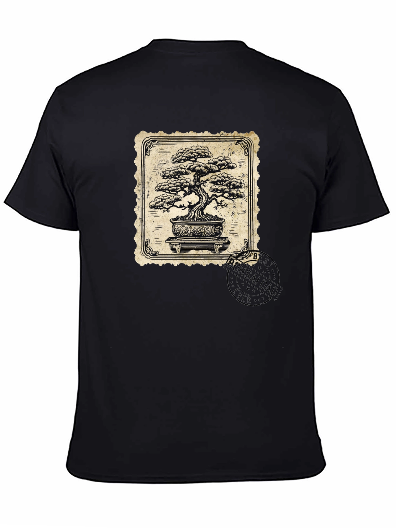 Bonsai Tree Graphic Tee - Classic Stamp Style