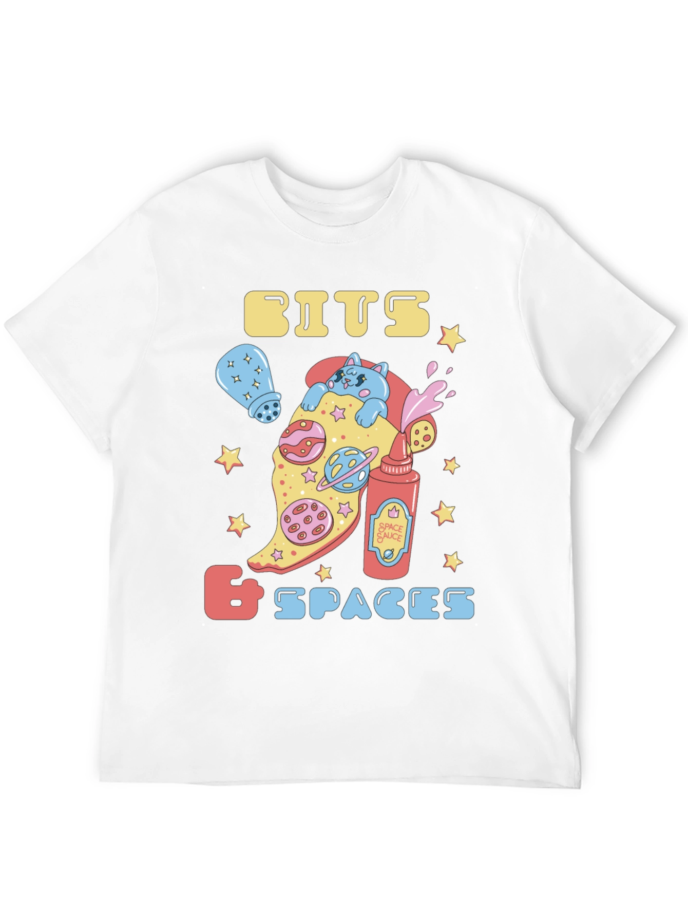 Bits & Spaces Pizza Cat Graphic T-Shirt
