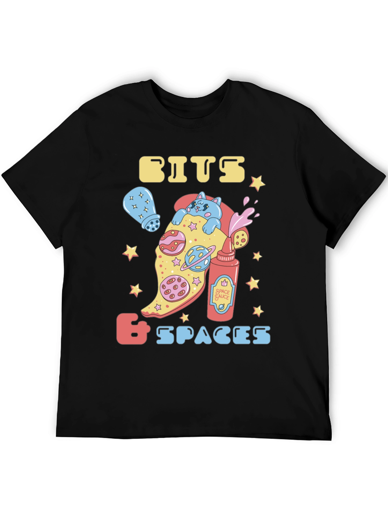 Bits & Spaces Pizza Cat Graphic T-Shirt