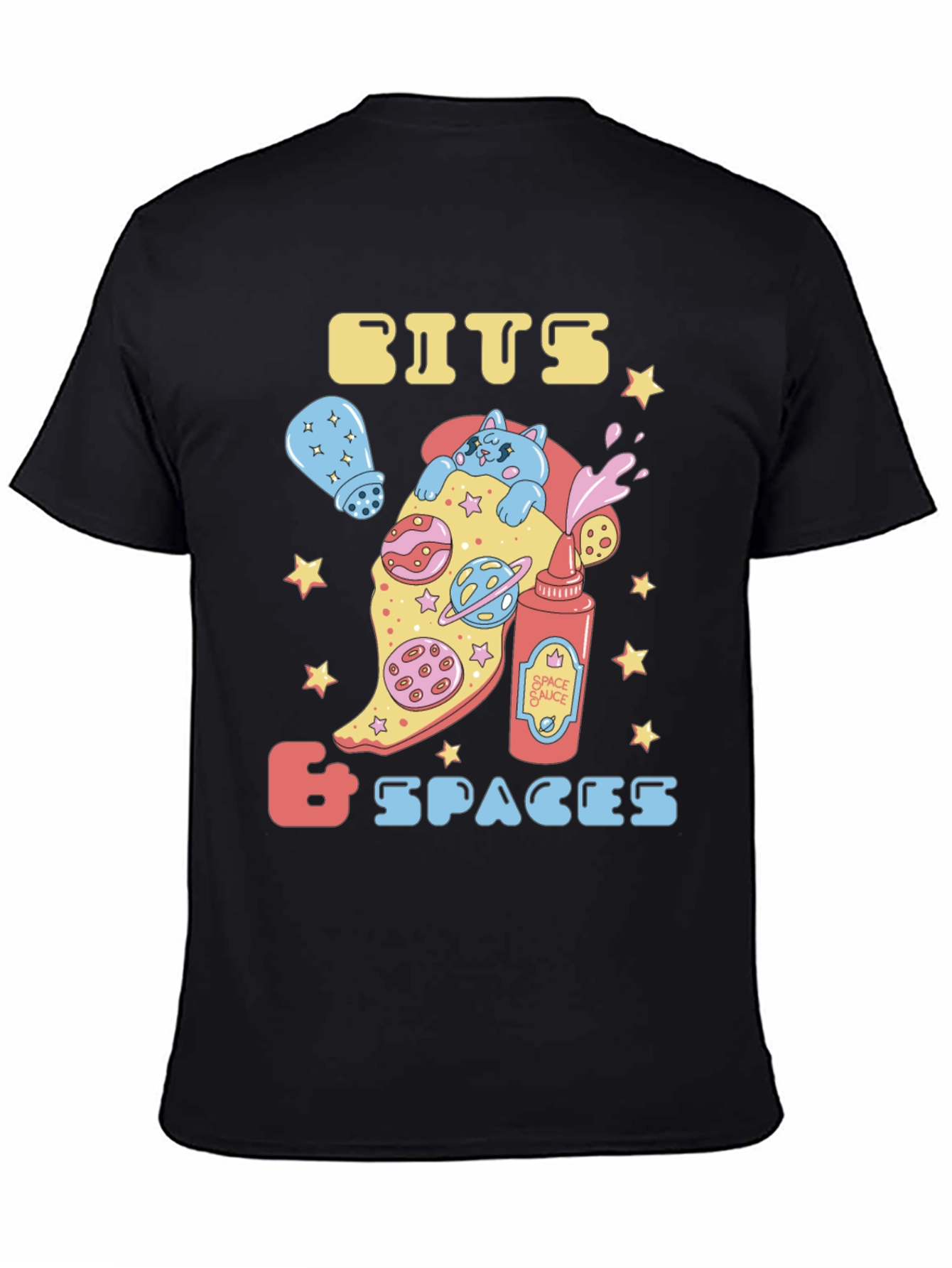 Bits & Spaces Pizza Cat Graphic T-Shirt