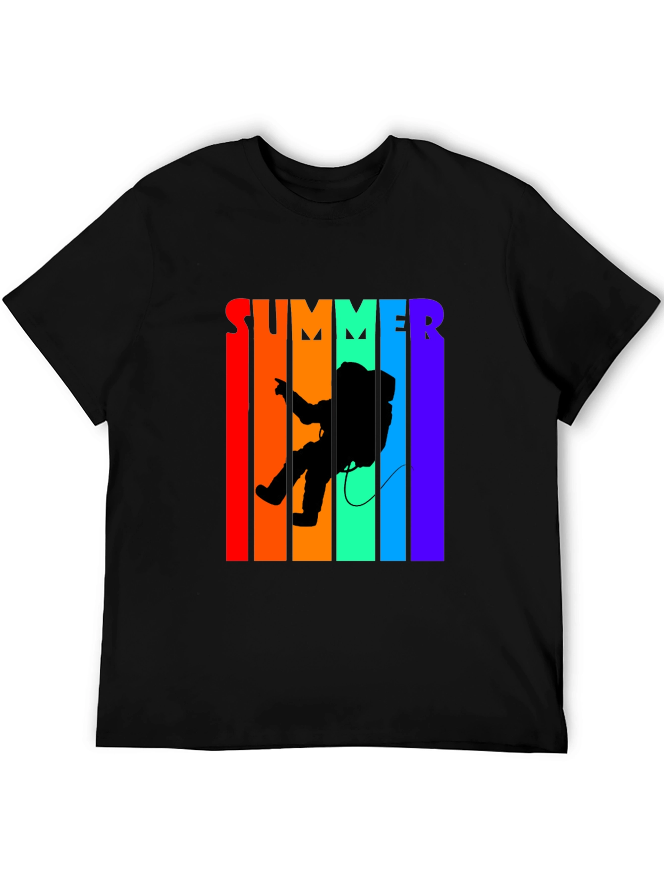 Summer Astronaut Graphic Tee - Black