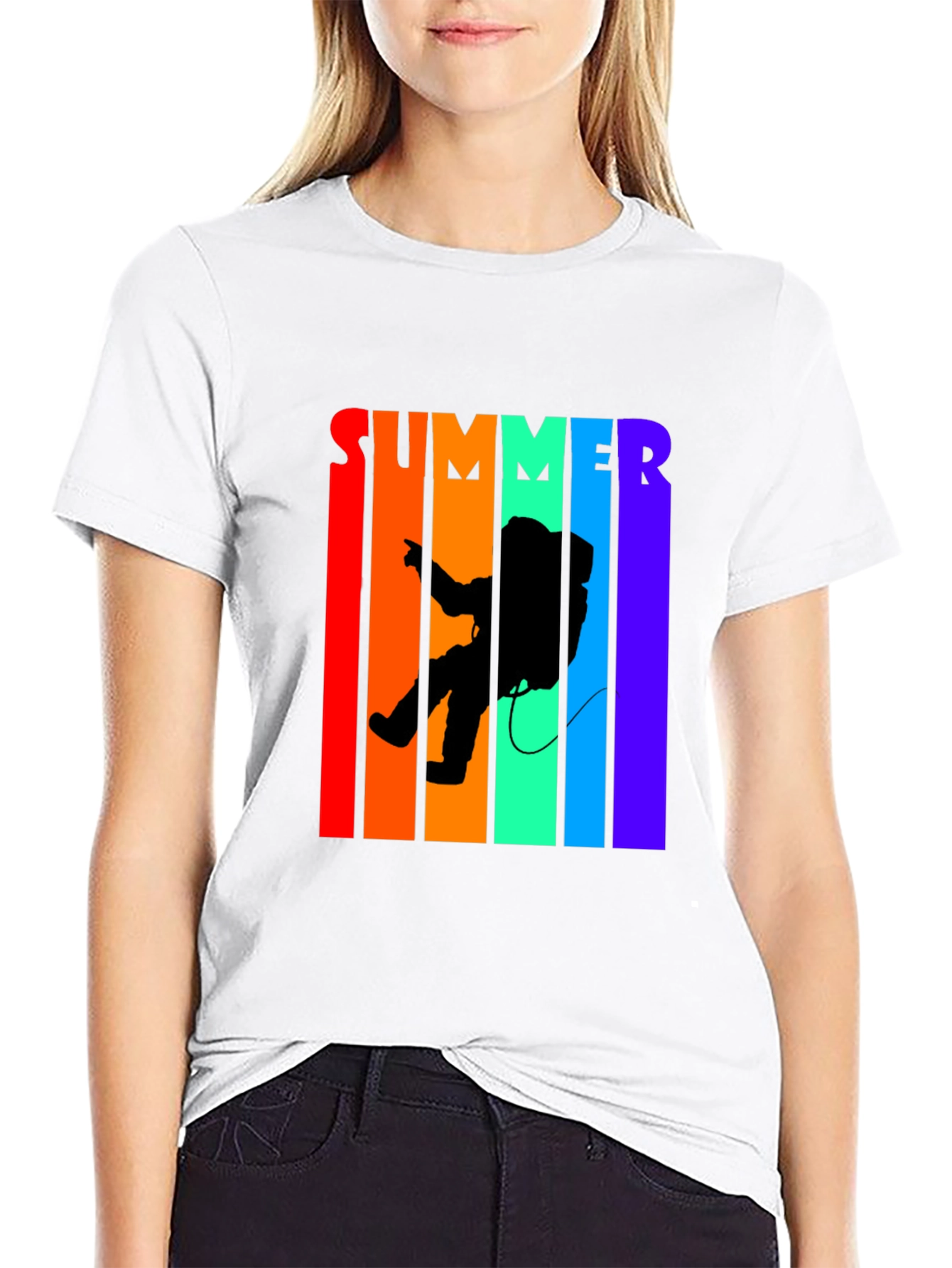 Summer Astronaut Graphic Tee - Black
