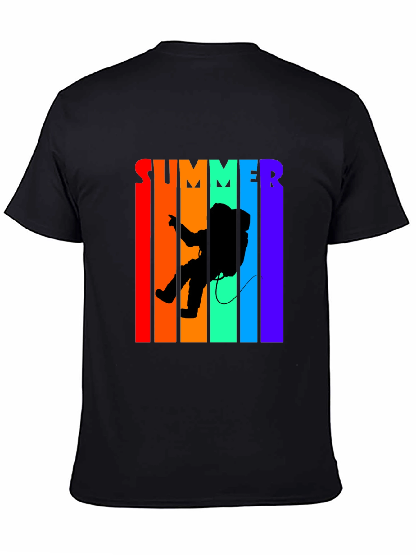 Summer Astronaut Graphic Tee - Black