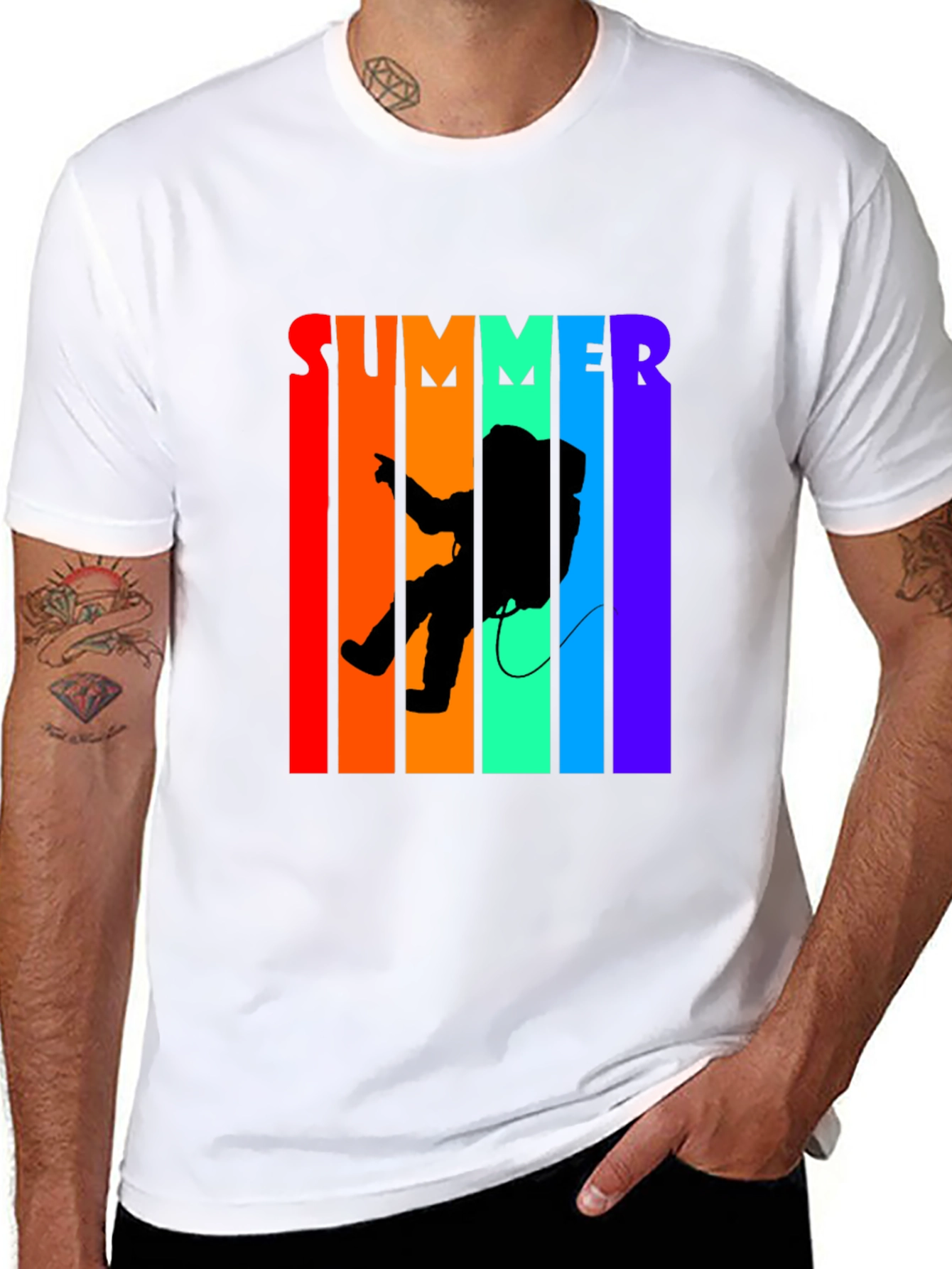 Summer Astronaut Graphic Tee - Black