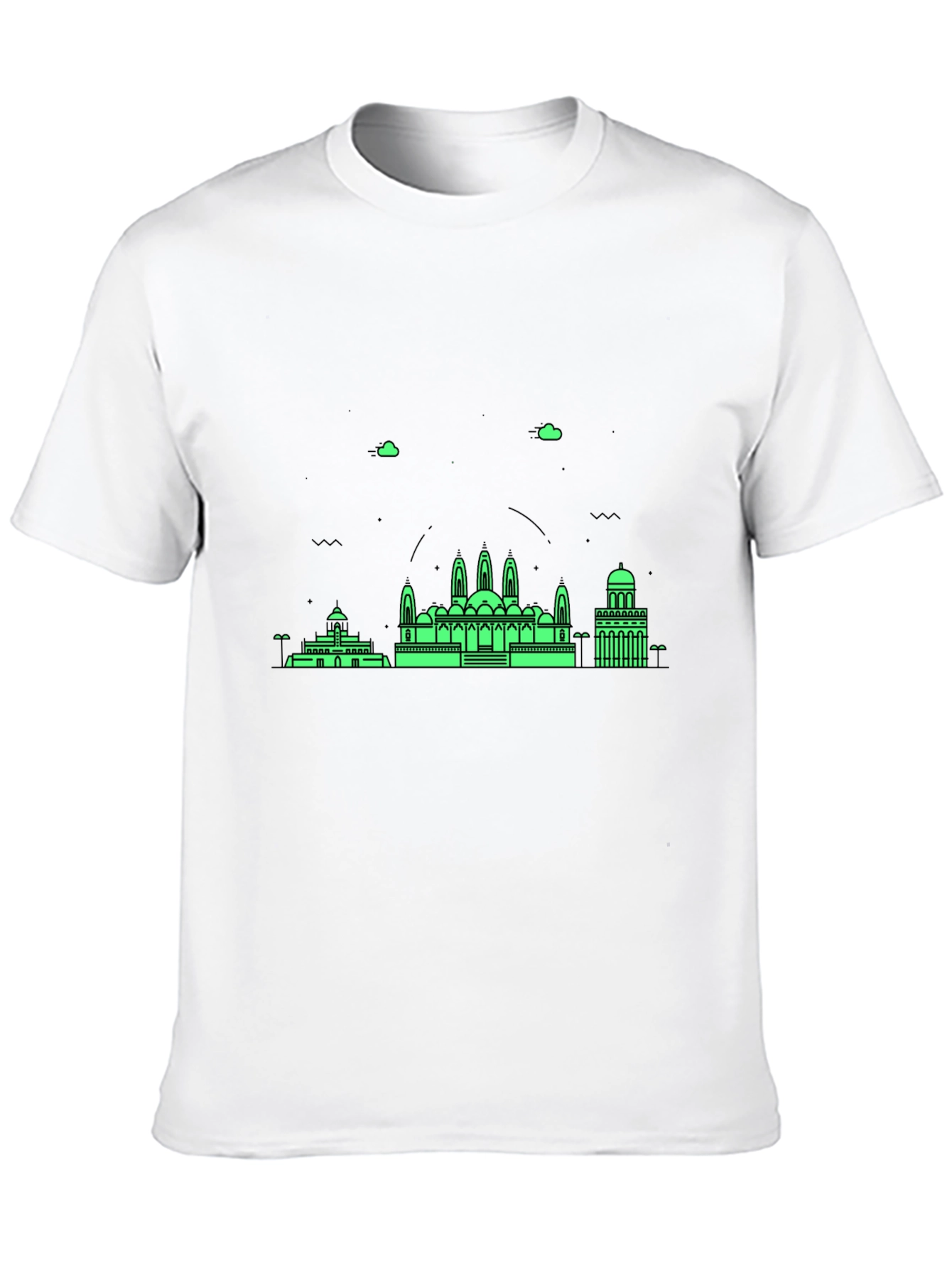 Architectural Print Black Crewneck T-Shirt