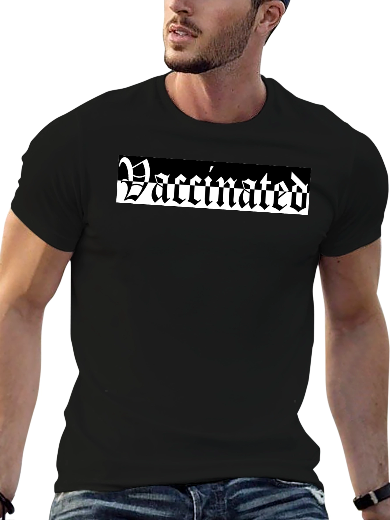 Vaccinated Gothic T-Shirt - Black Cotton Tee