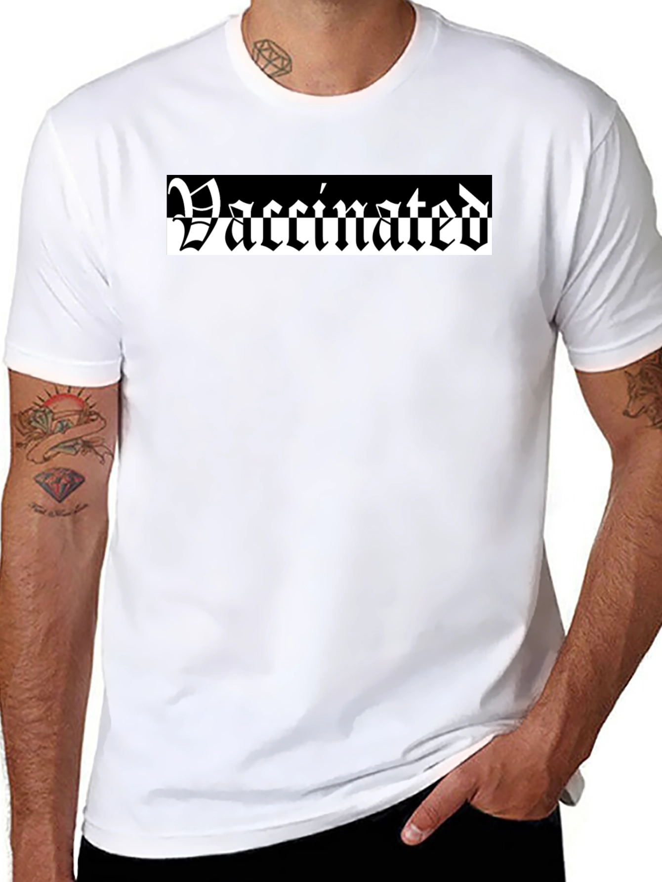 Vaccinated Gothic T-Shirt - Black Cotton Tee