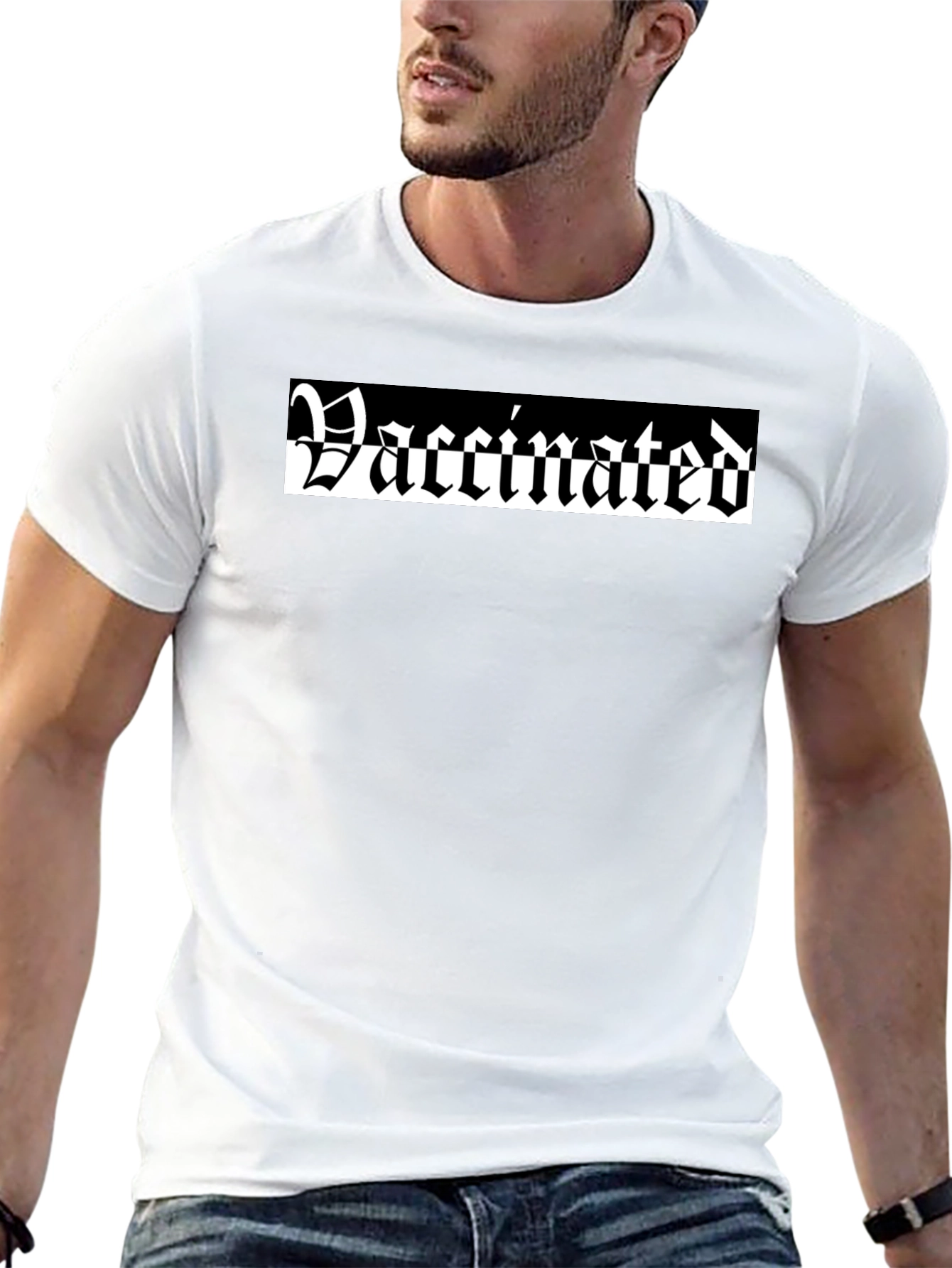 Vaccinated Gothic T-Shirt - Black Cotton Tee