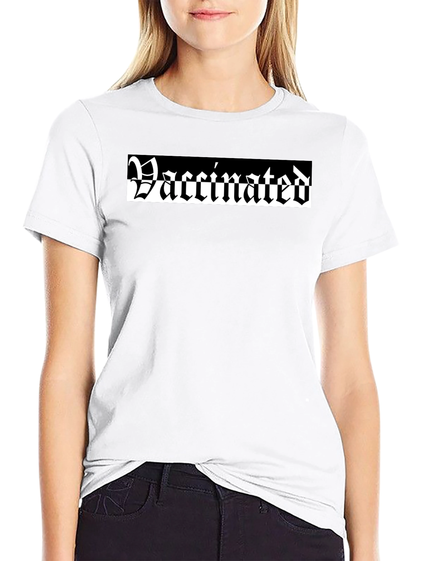 Vaccinated Gothic T-Shirt - Black Cotton Tee