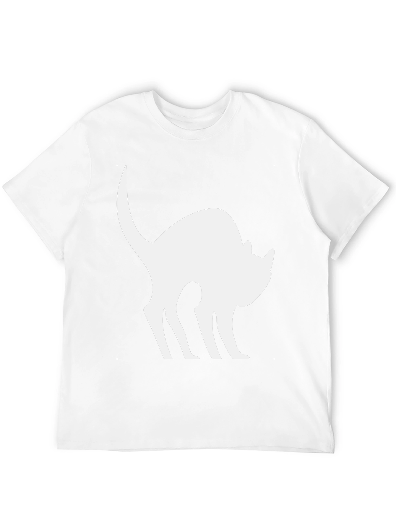 Black Cat Silhouette T-Shirt - Arched Back Design