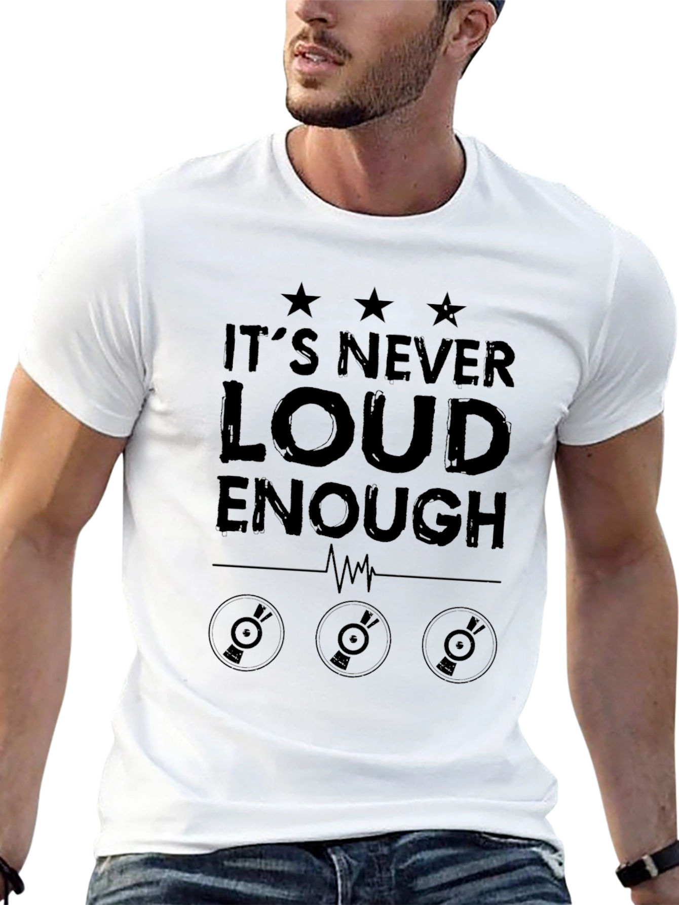 Its Never Loud Enough Black Graphic Tee
