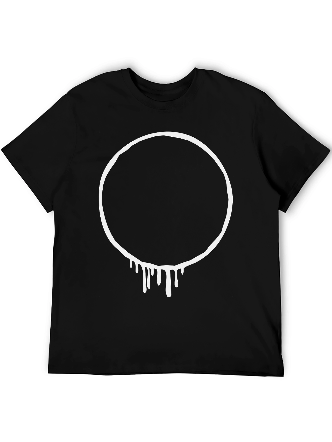 Dripping Circle Graphic Black T-Shirt