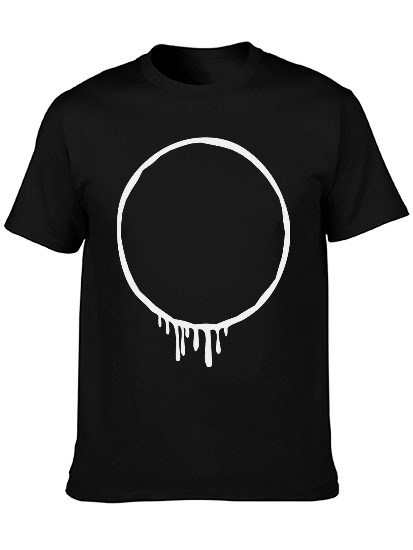 Dripping Circle Graphic Black T-Shirt