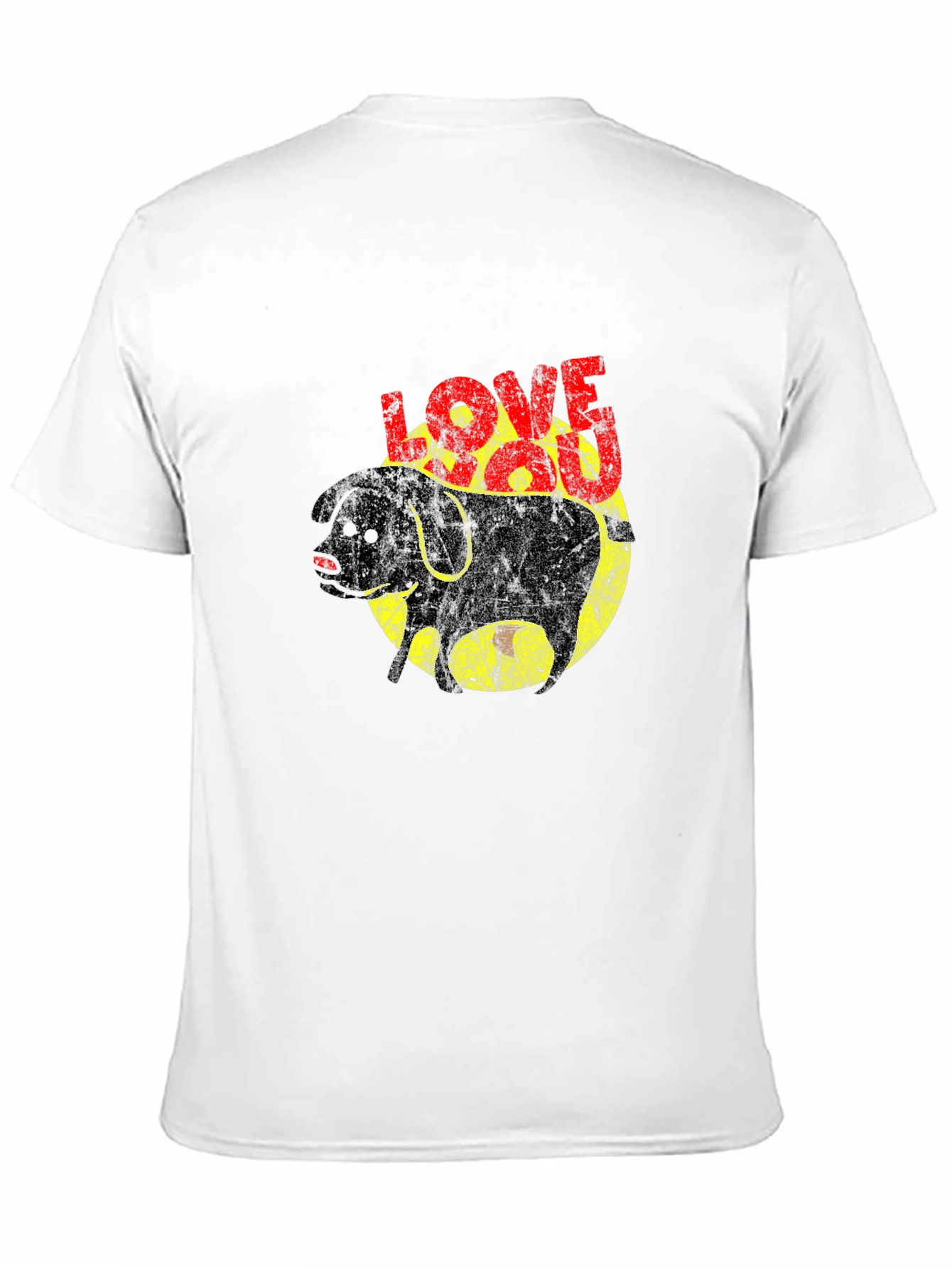 Love You Dog Graphic T-Shirt - Black Cotton Tee
