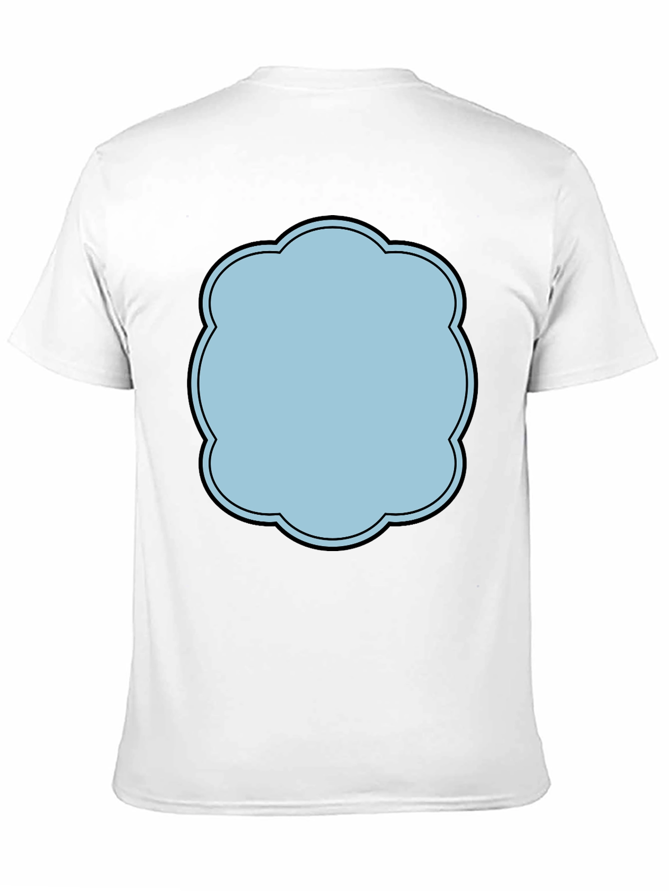Black T-Shirt with Light Blue Cartoon Cloud