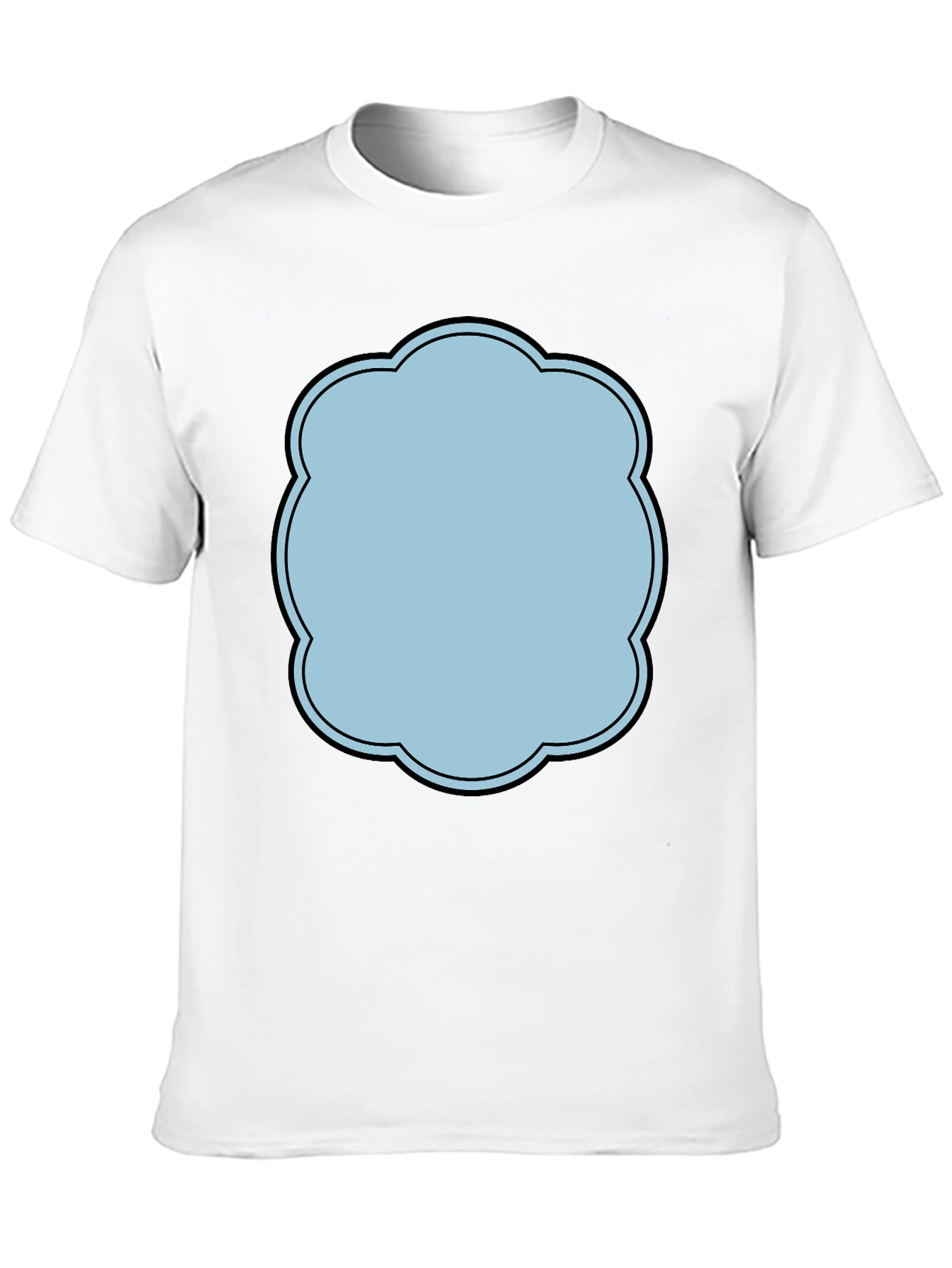 Black T-Shirt with Light Blue Cartoon Cloud