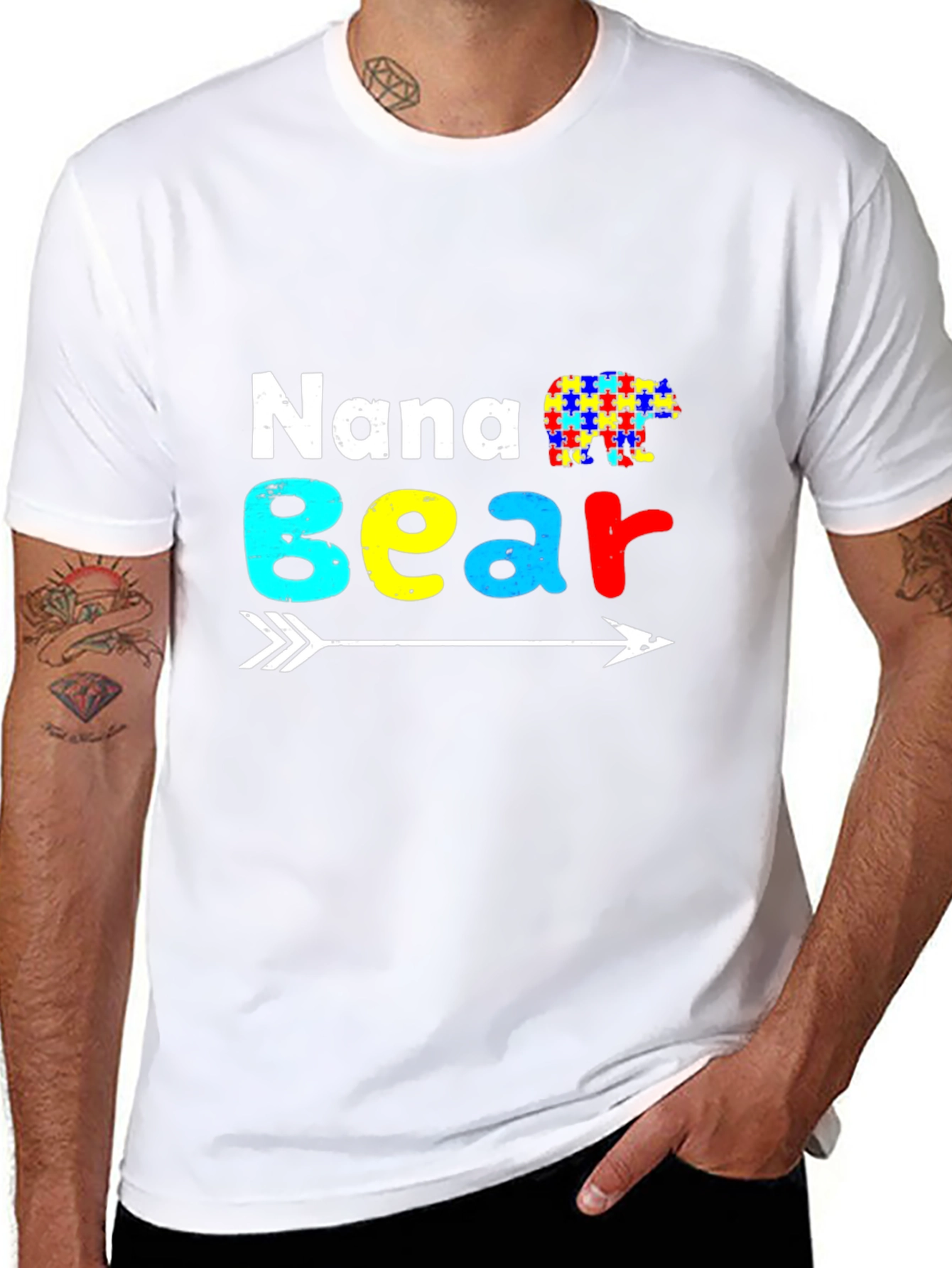 Nana Bear Autism Awareness T-Shirt