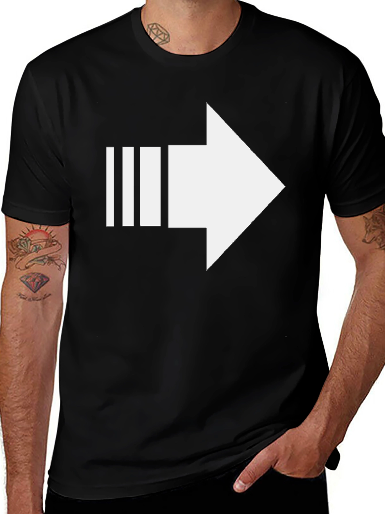 Modern Arrow Graphic Tee - Black