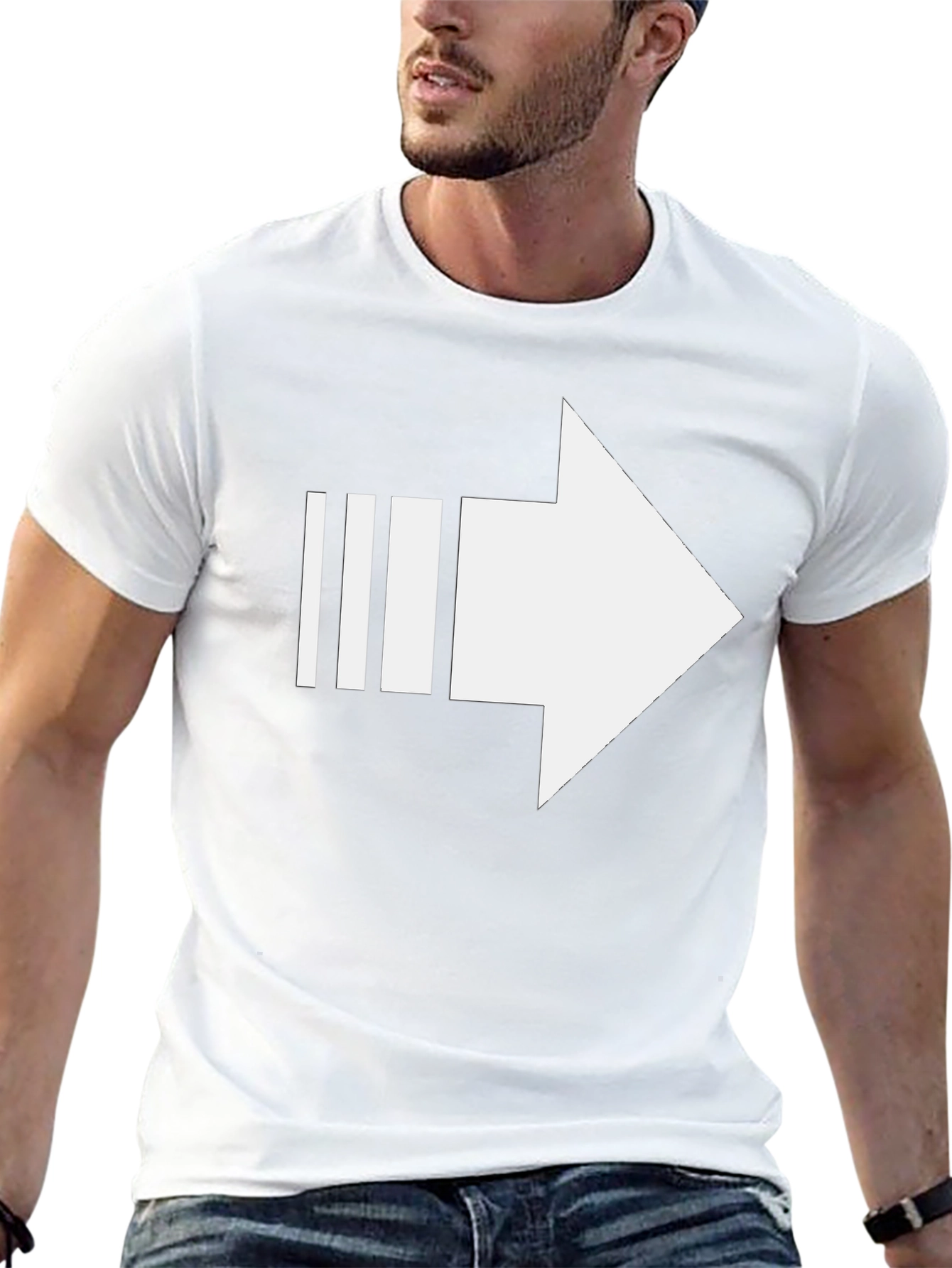 Modern Arrow Graphic Tee - Black