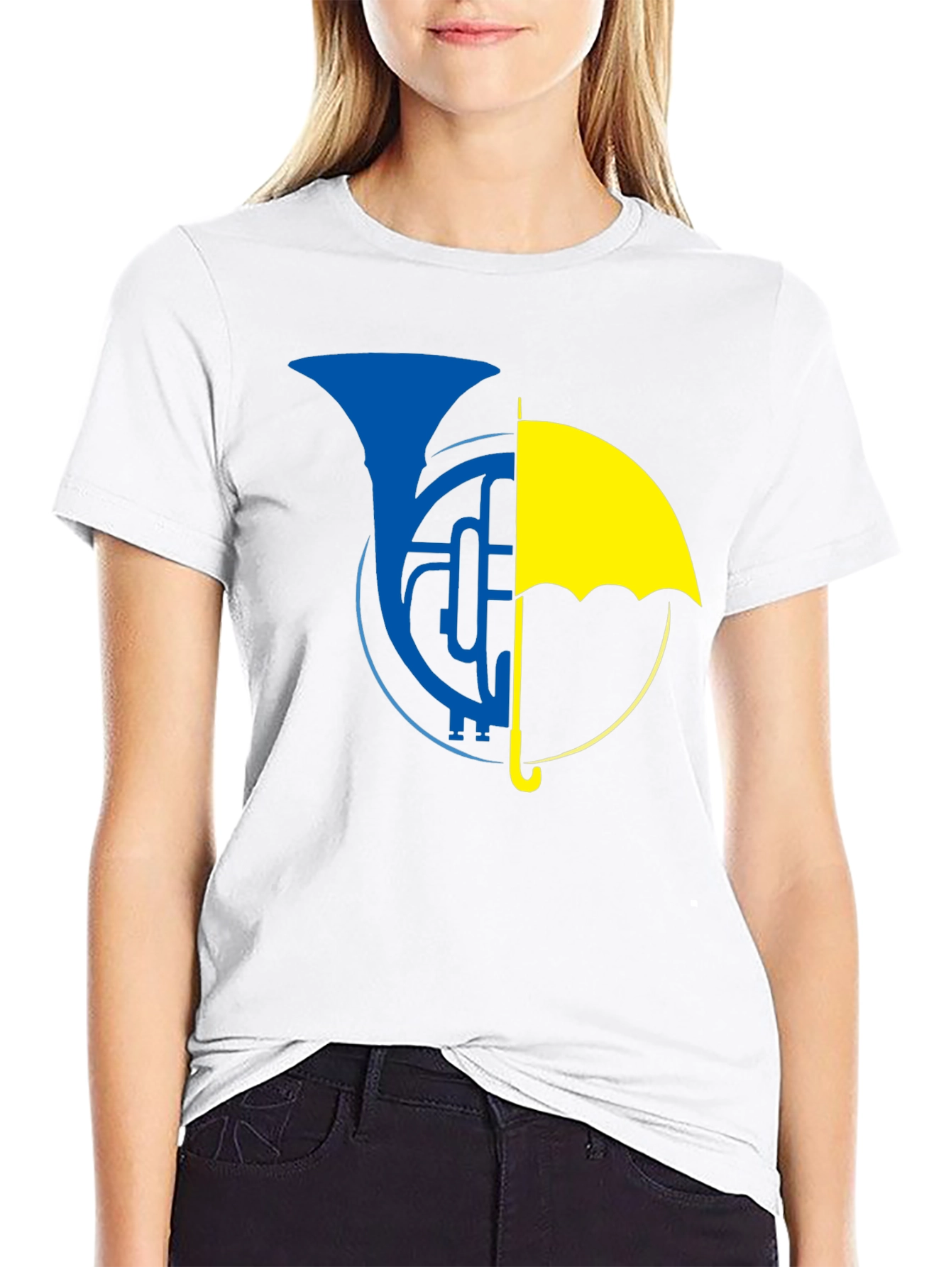 Horn Umbrella Graphic T-Shirt - Black