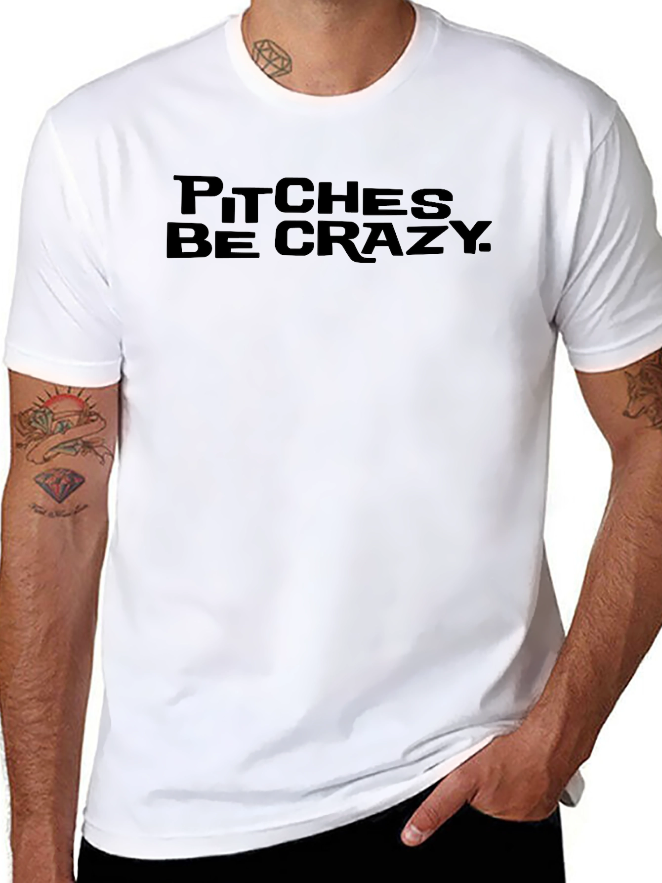 Pitches Be Crazy Graphic Tee - Baseball Humor