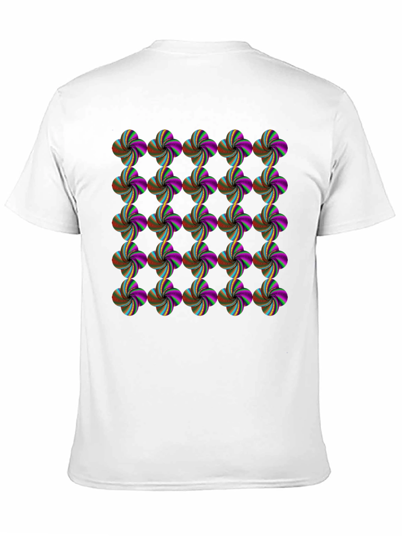 Abstract Floral Pattern Black T-Shirt