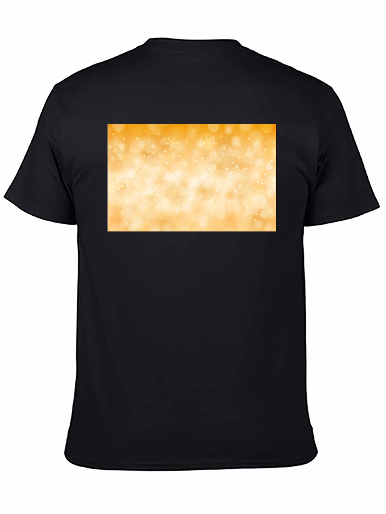 Stylish Black Tee with Golden Snowflake Design