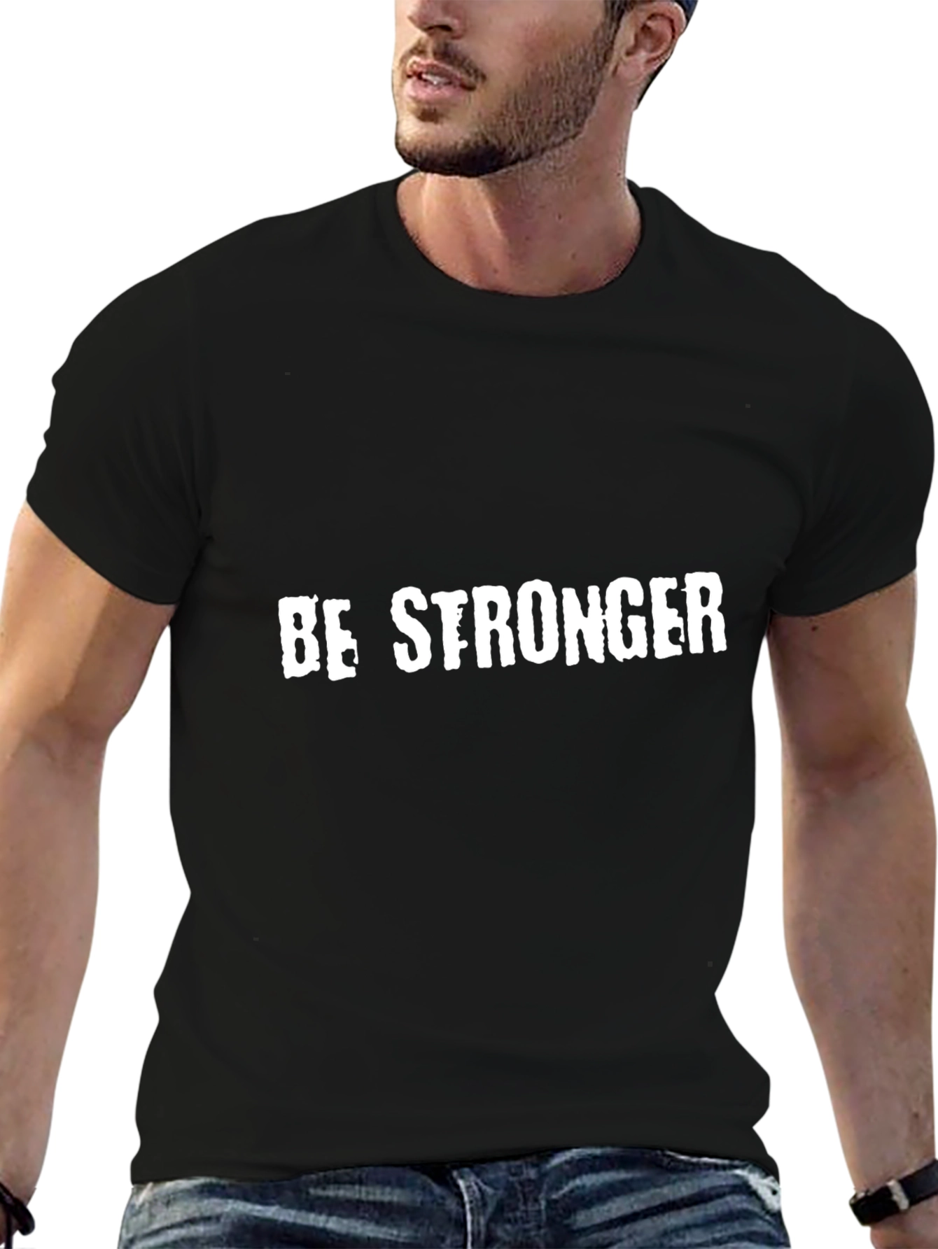 Be Stronger Graphic Print Black T-Shirt