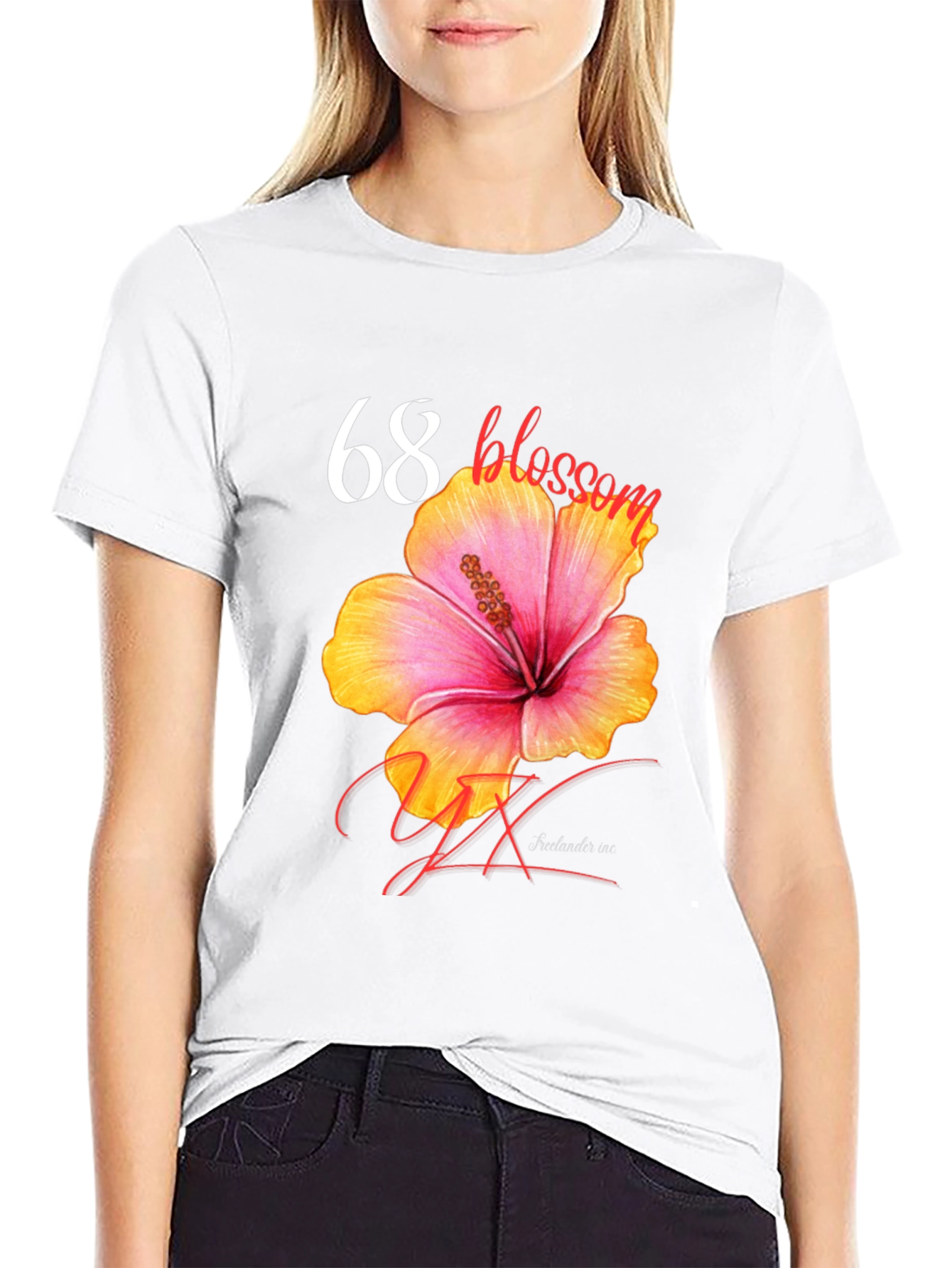 68 Blossom Graphic T-Shirt - Stylish Floral Design