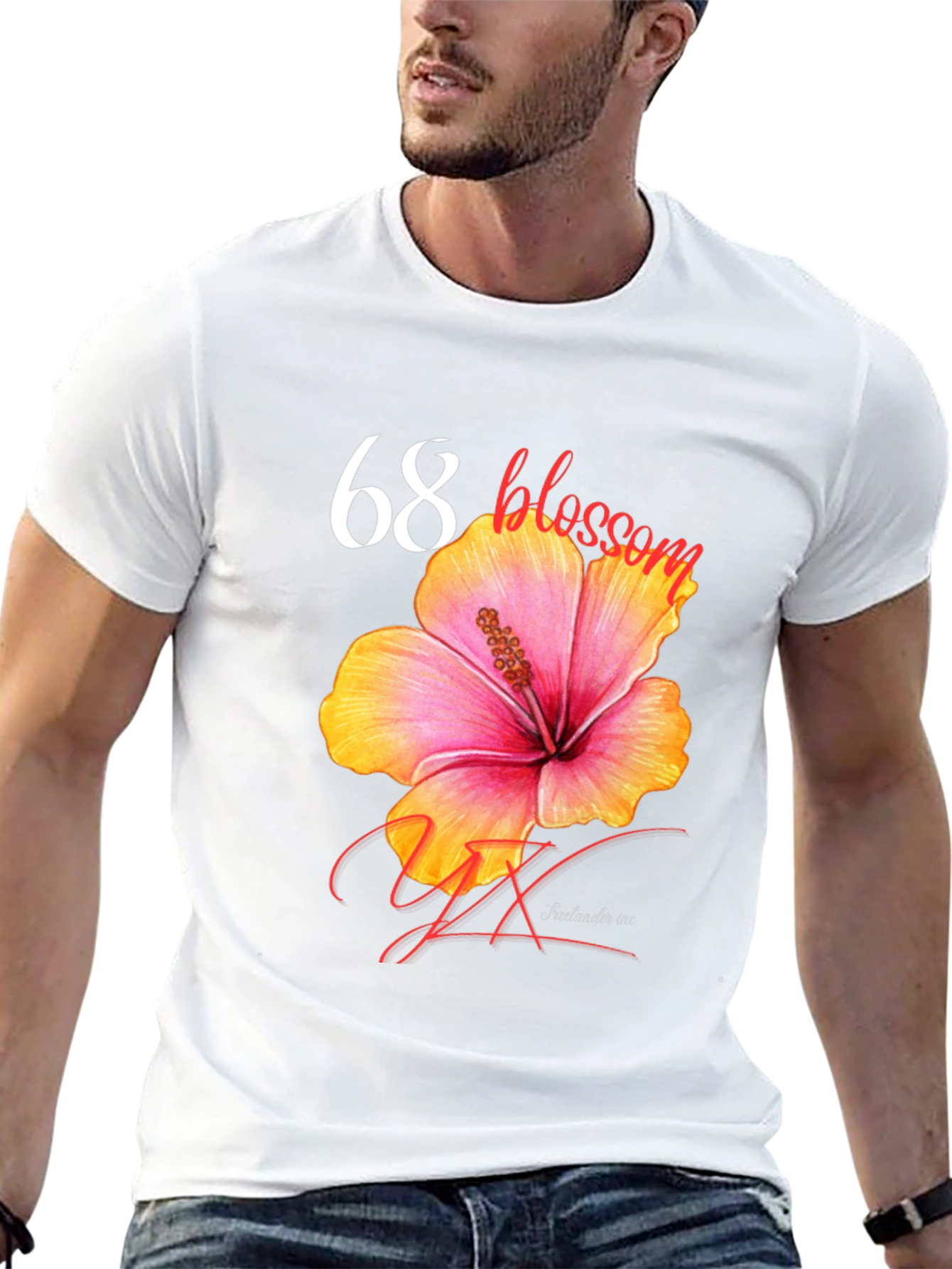 68 Blossom Graphic T-Shirt - Stylish Floral Design