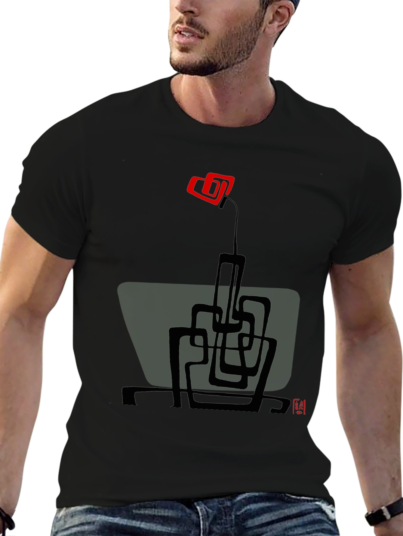 Abstract Floral Graphic Tee - Modern Art T-Shirt