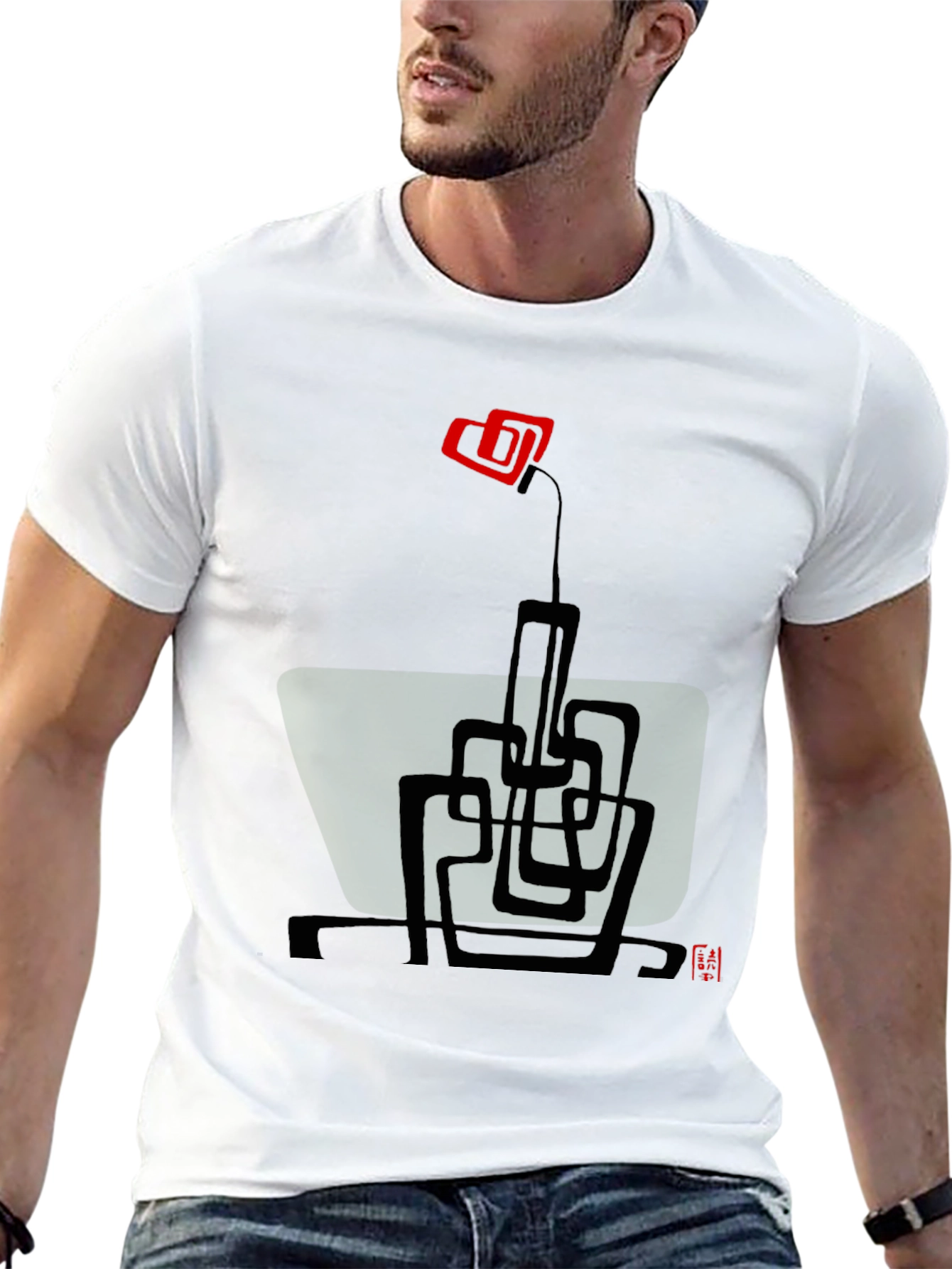 Abstract Floral Graphic Tee - Modern Art T-Shirt
