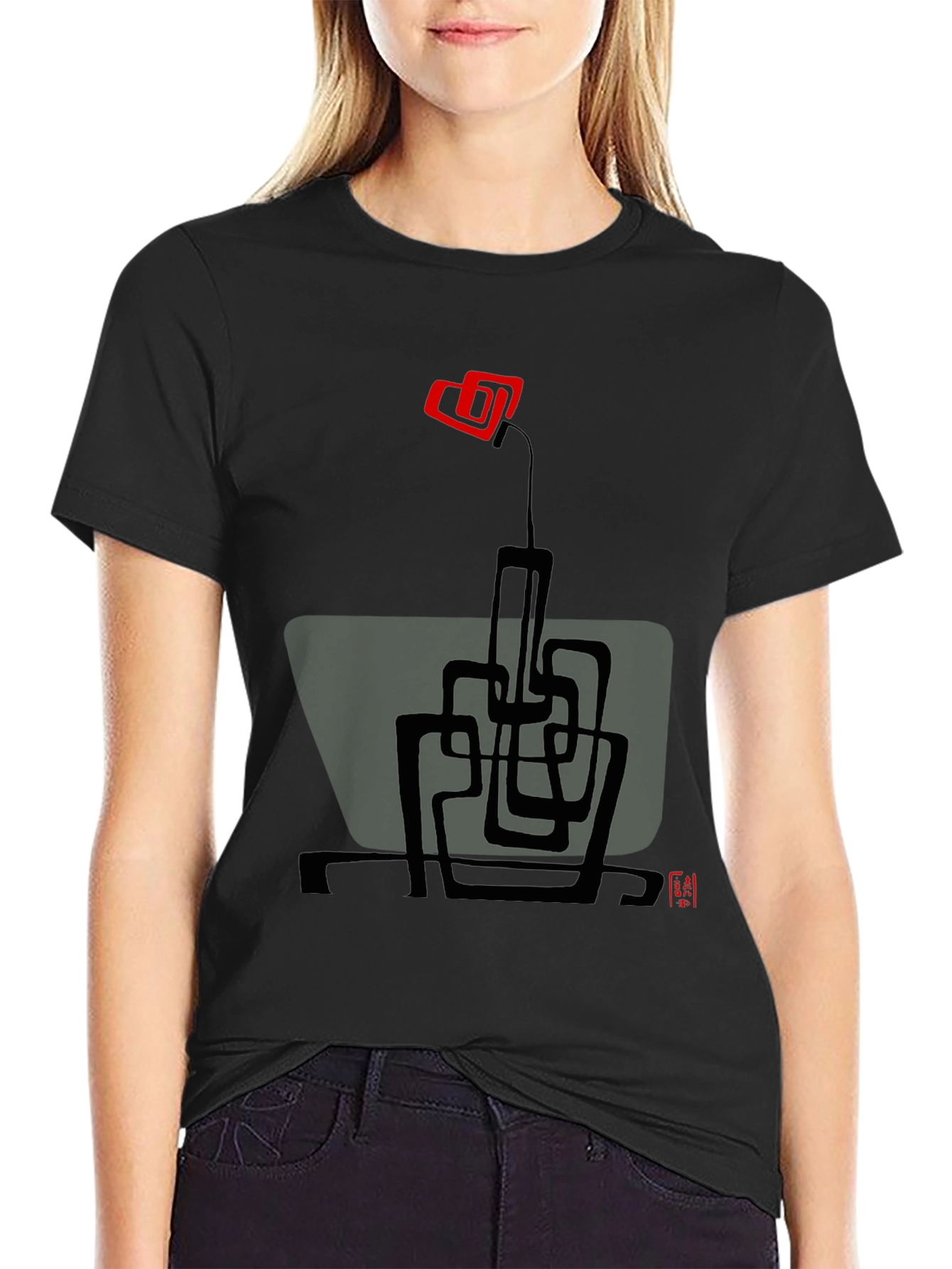 Abstract Floral Graphic Tee - Modern Art T-Shirt
