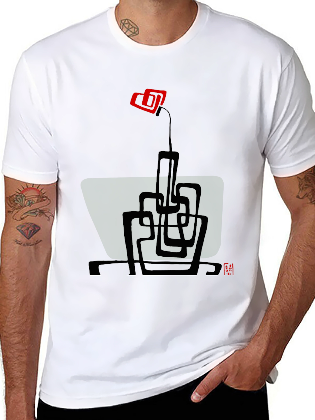Abstract Floral Graphic Tee - Modern Art T-Shirt