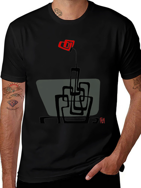 Abstract Floral Graphic Tee - Modern Art T-Shirt