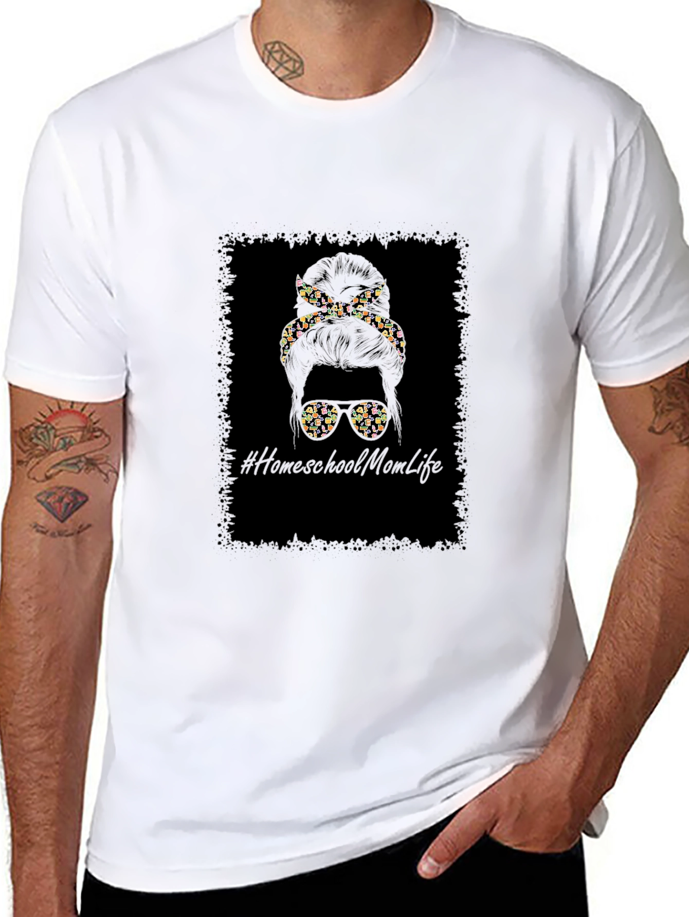 Homeschool Mom Life Messy Bun T-Shirt