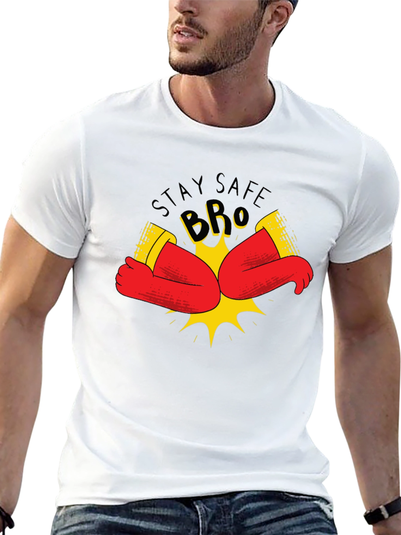 Stay Safe Elbow Bump Graphic Tee