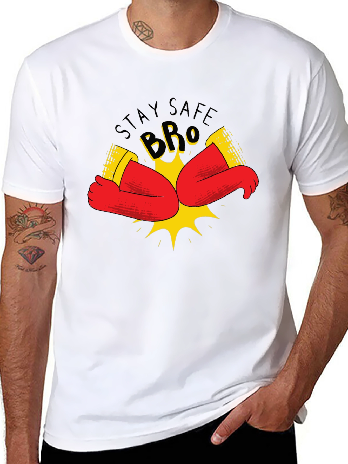 Stay Safe Elbow Bump Graphic Tee