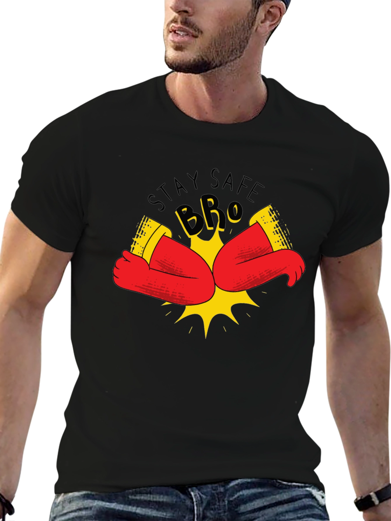 Stay Safe Elbow Bump Graphic Tee