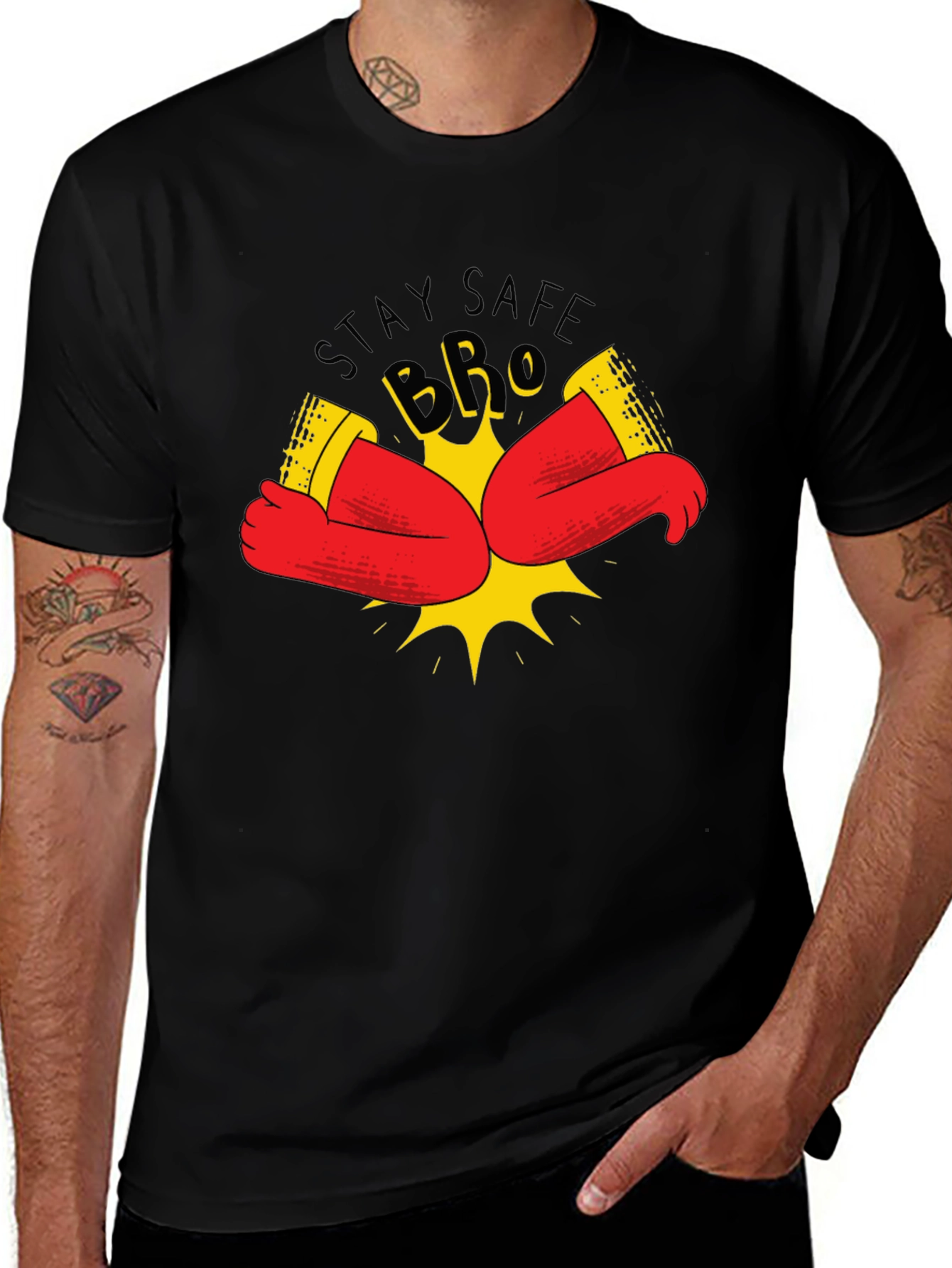 Stay Safe Elbow Bump Graphic Tee